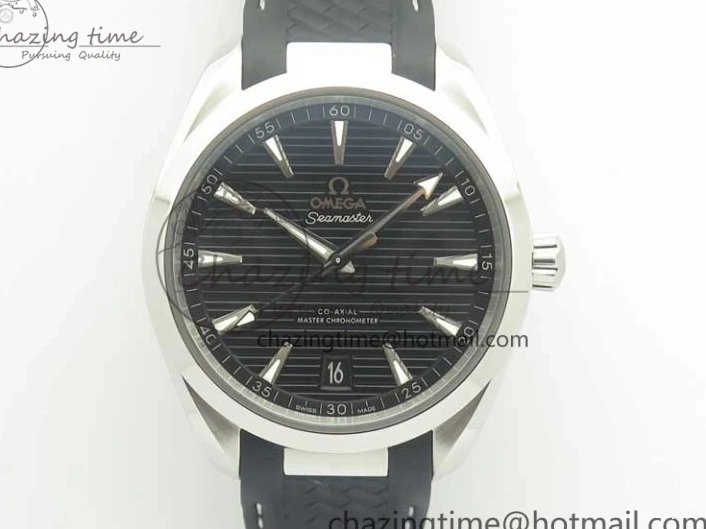 0312 Aqua Terra 150M Master Chronometers VSF 1:1 Best Edition Black Dial SS Hand on Black Rubber Strap A8900 Super Clone Unisex 8005